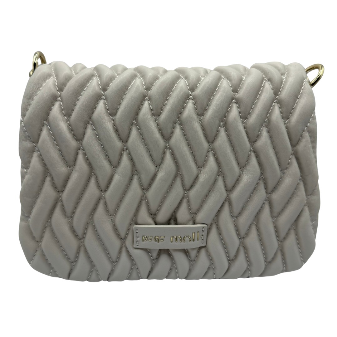 Pepe Moll White Quilted Square Small Shoulder Bag