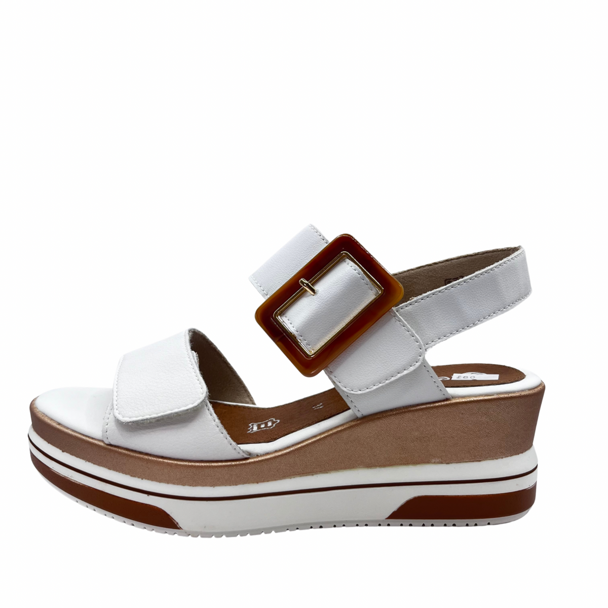 Remonte White and Bronze Wedge Sandal
