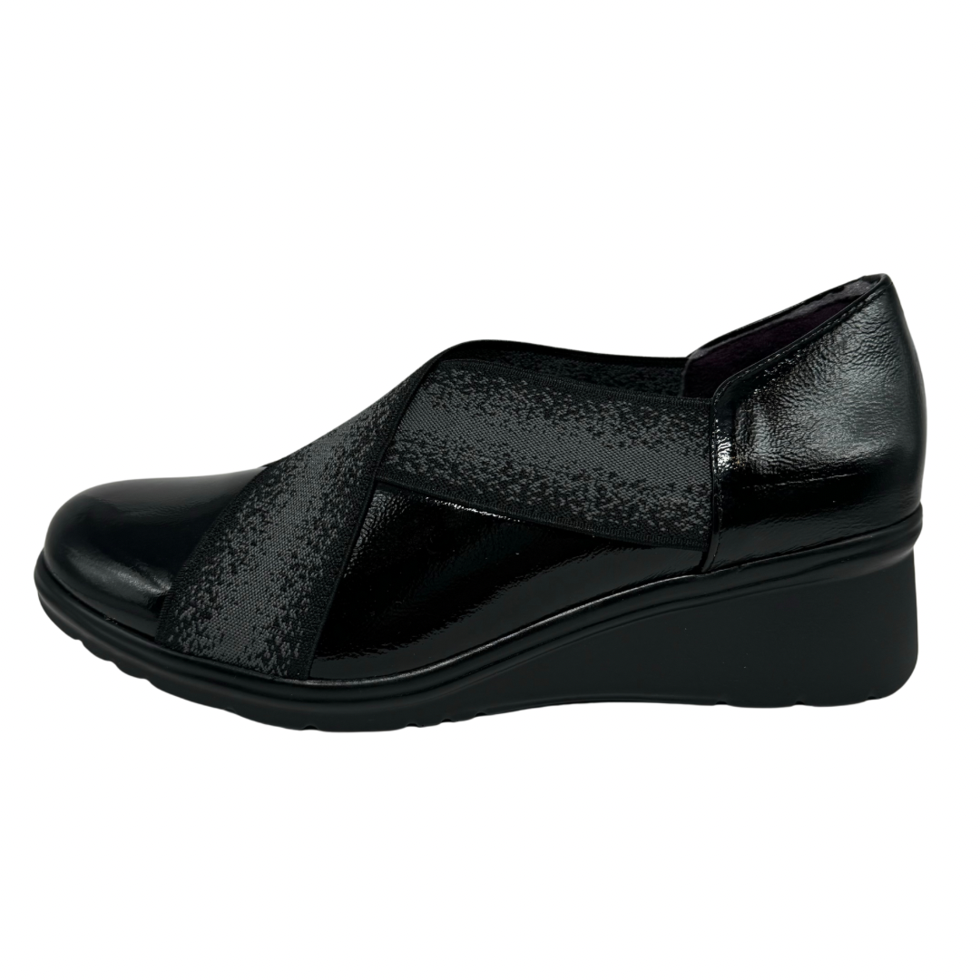 Pitillos Black Crossover Slip On Shoe