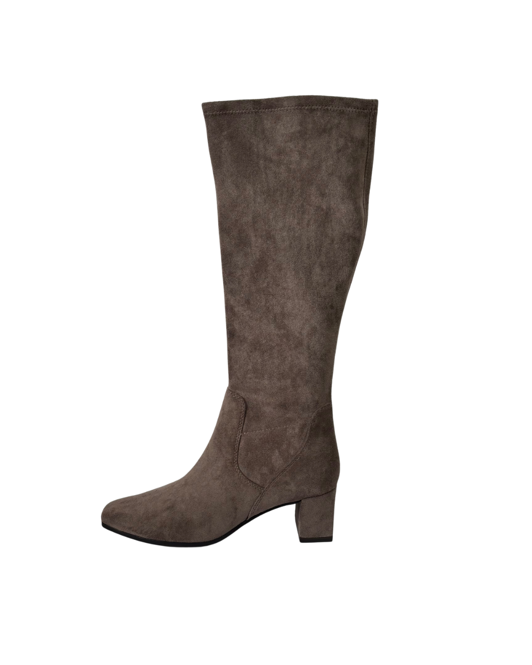Caprice Taupe Suede Long Boot with Block Heel