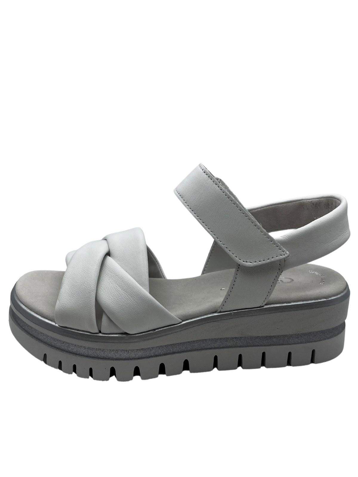 Gabor White Wedge CrossOver Leather Sandals