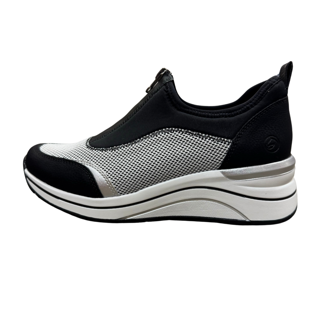 Remonte Black &amp; White Zip Trainers