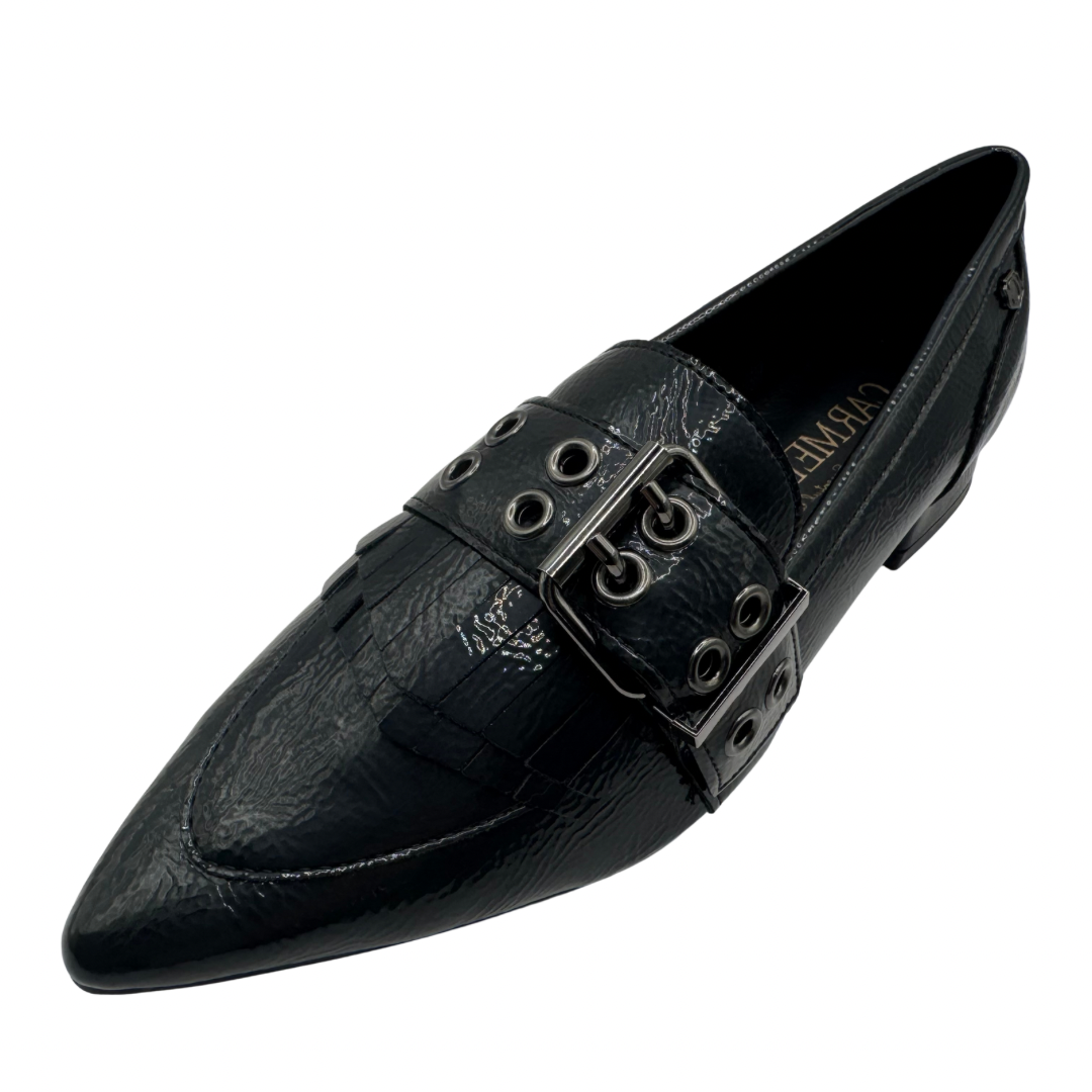 Carmela Black Pointed Patent Loafers