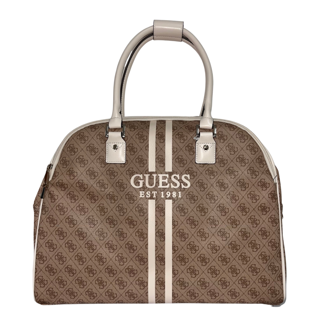 Guess Brown and Cream Weekend Bag