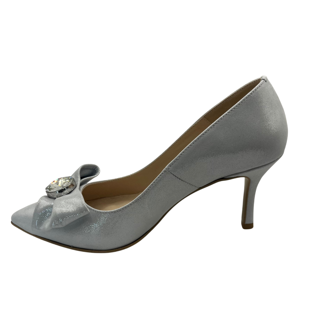 Emis Silver Bow Broach Heels