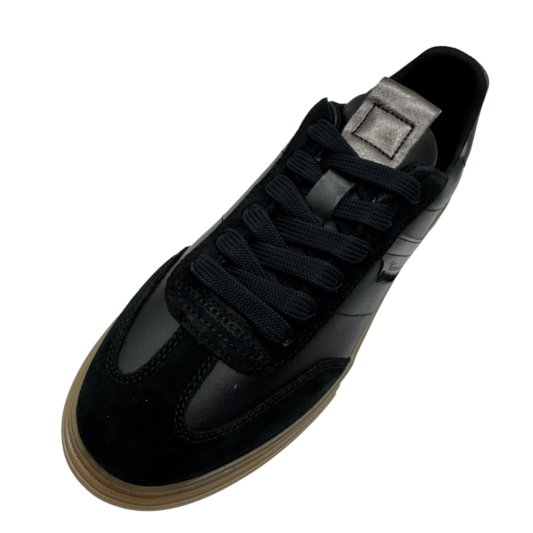 Tamaris Black Trainers with Suede Detail