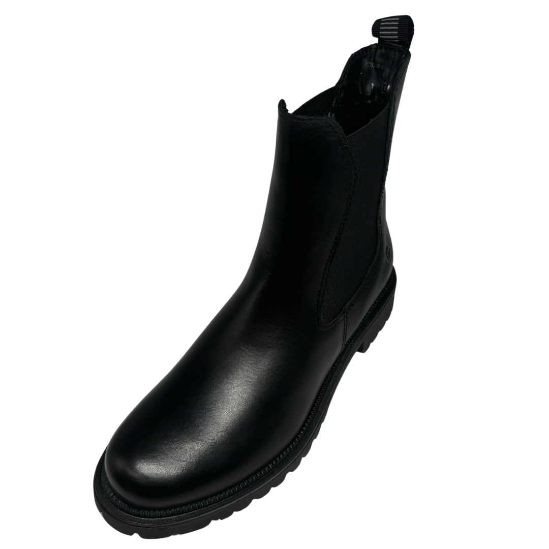 Tamaris Black Leather Chelsea Boots