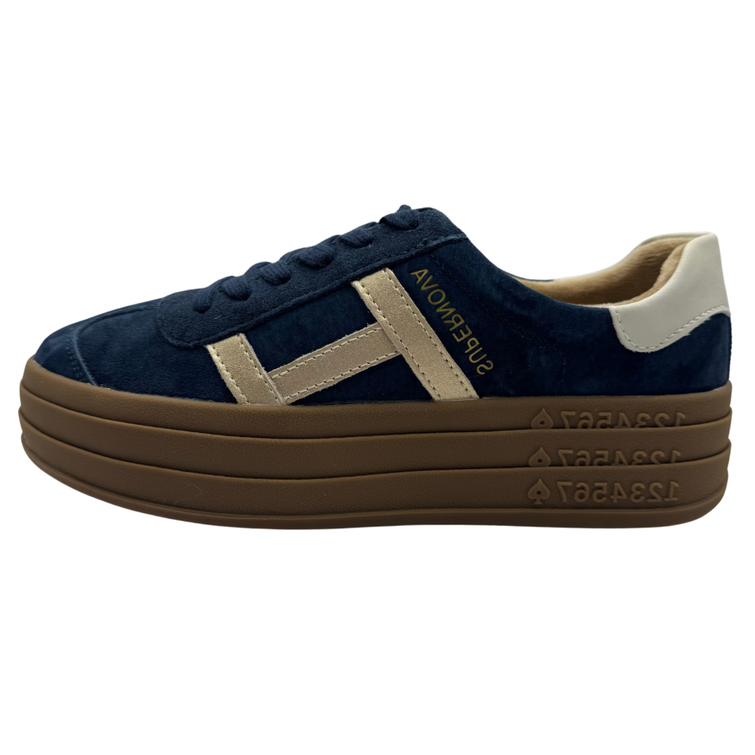 Drilleys Navy Suede Trainers