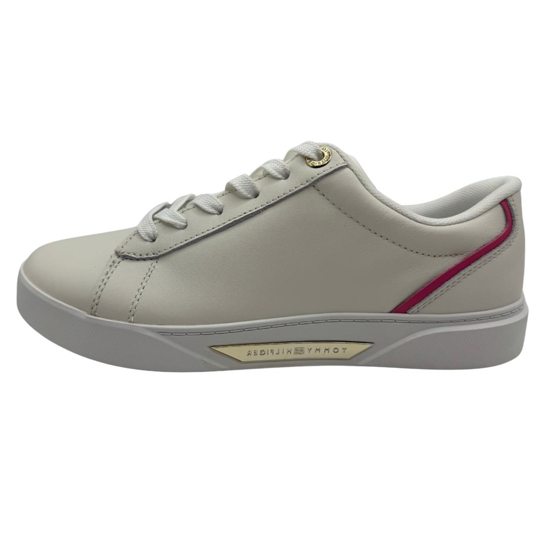 Tommy Hilfiger Cream Trainers with Pink Details