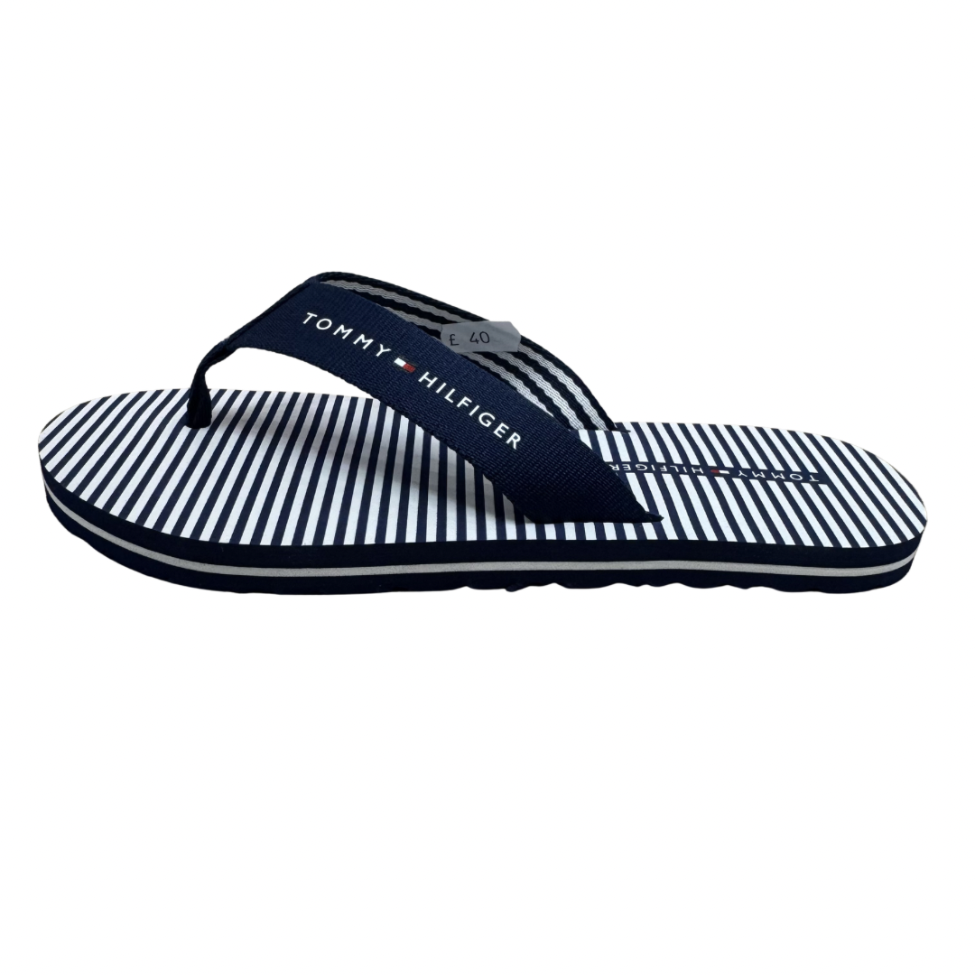 Tommy Hilfiger Navy & White Flip Flops
