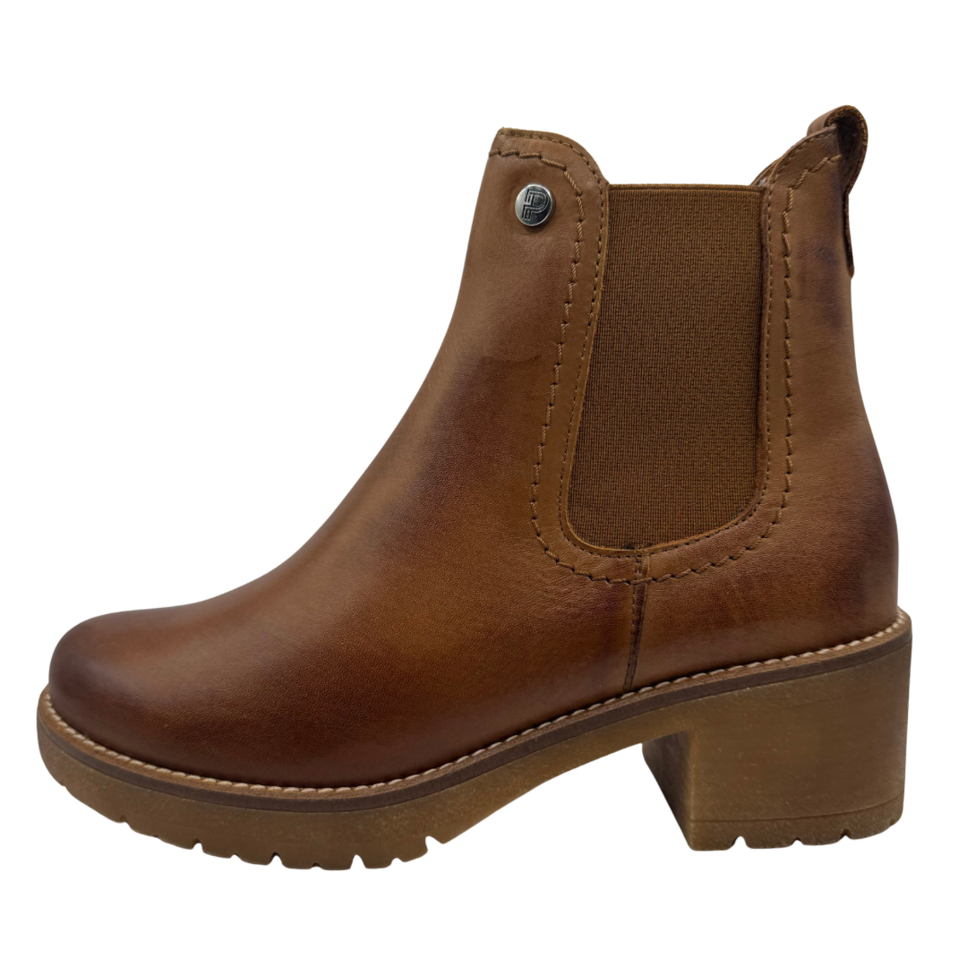 Pitillos Cognac Heeled Chelsea Boots