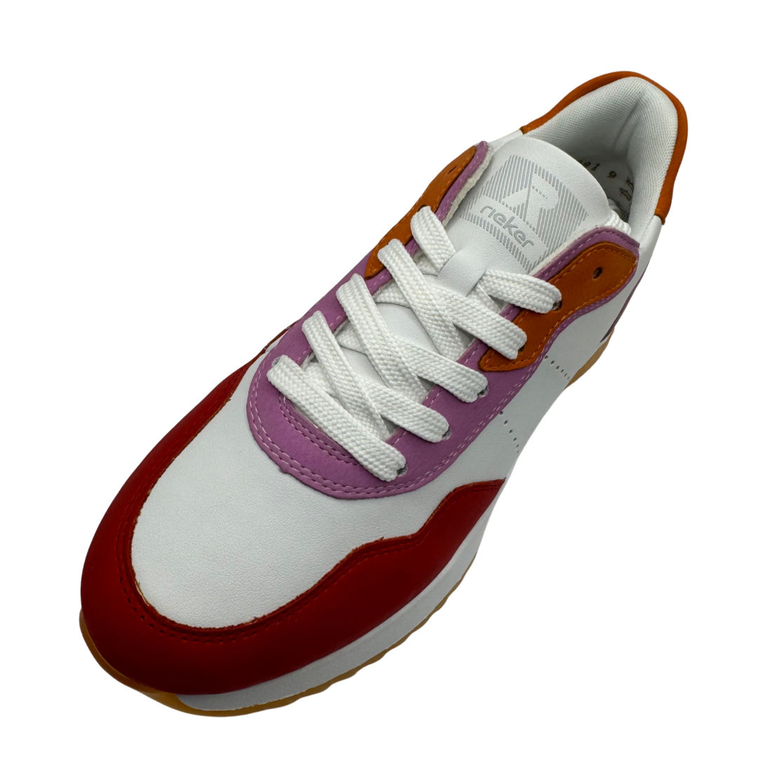 Rieker White, Red &amp; Pink Trainers