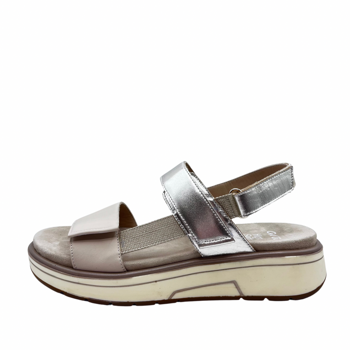 Ara Nude and Silver Sandal