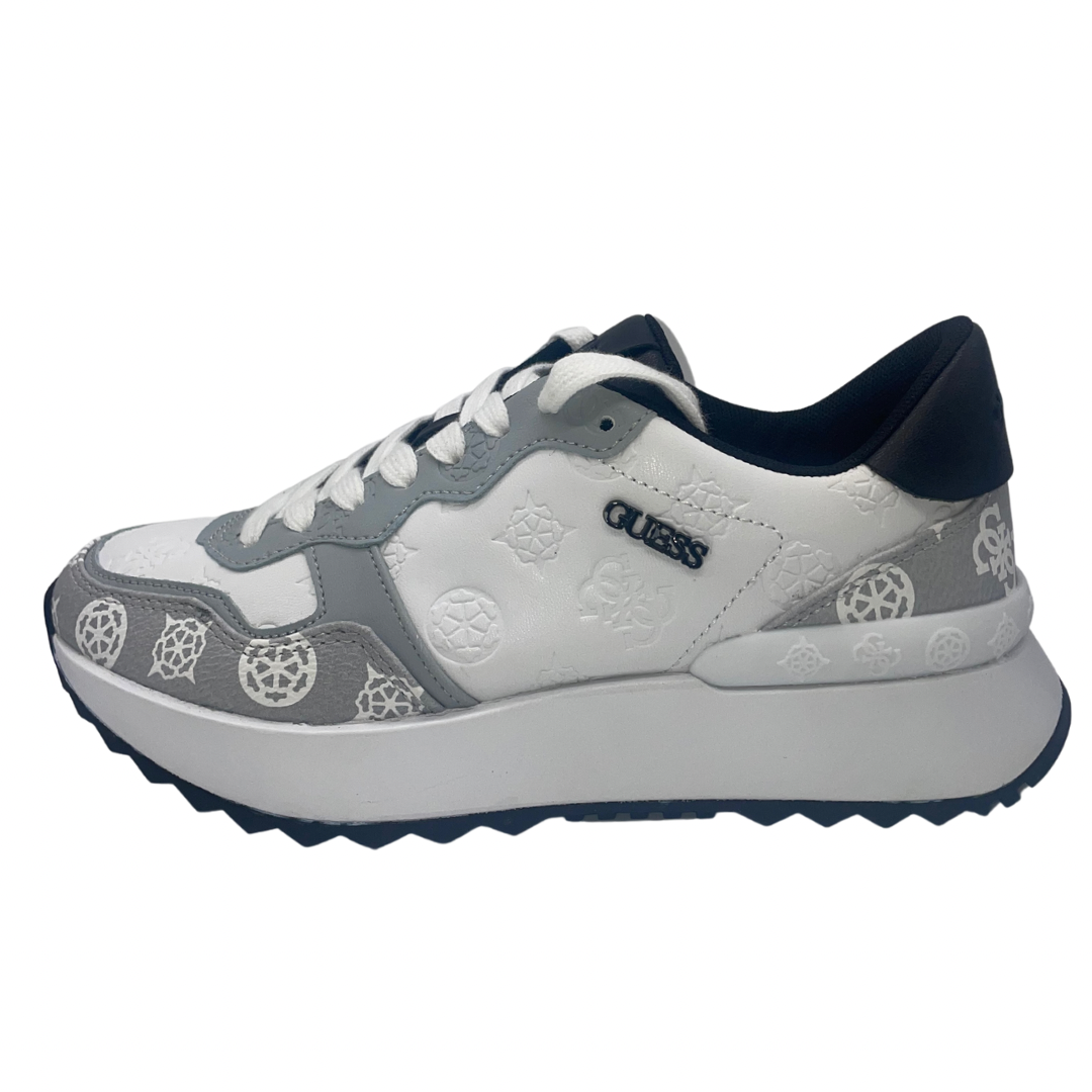 Guess White, Black and Grey pattern Trainer