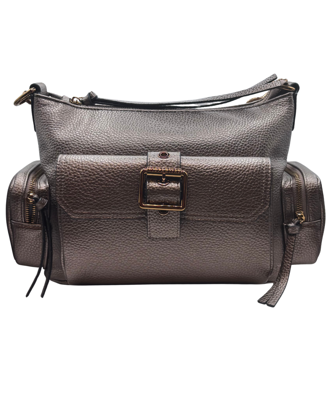 Hispanitas Pewter Large Handbag with side pockets