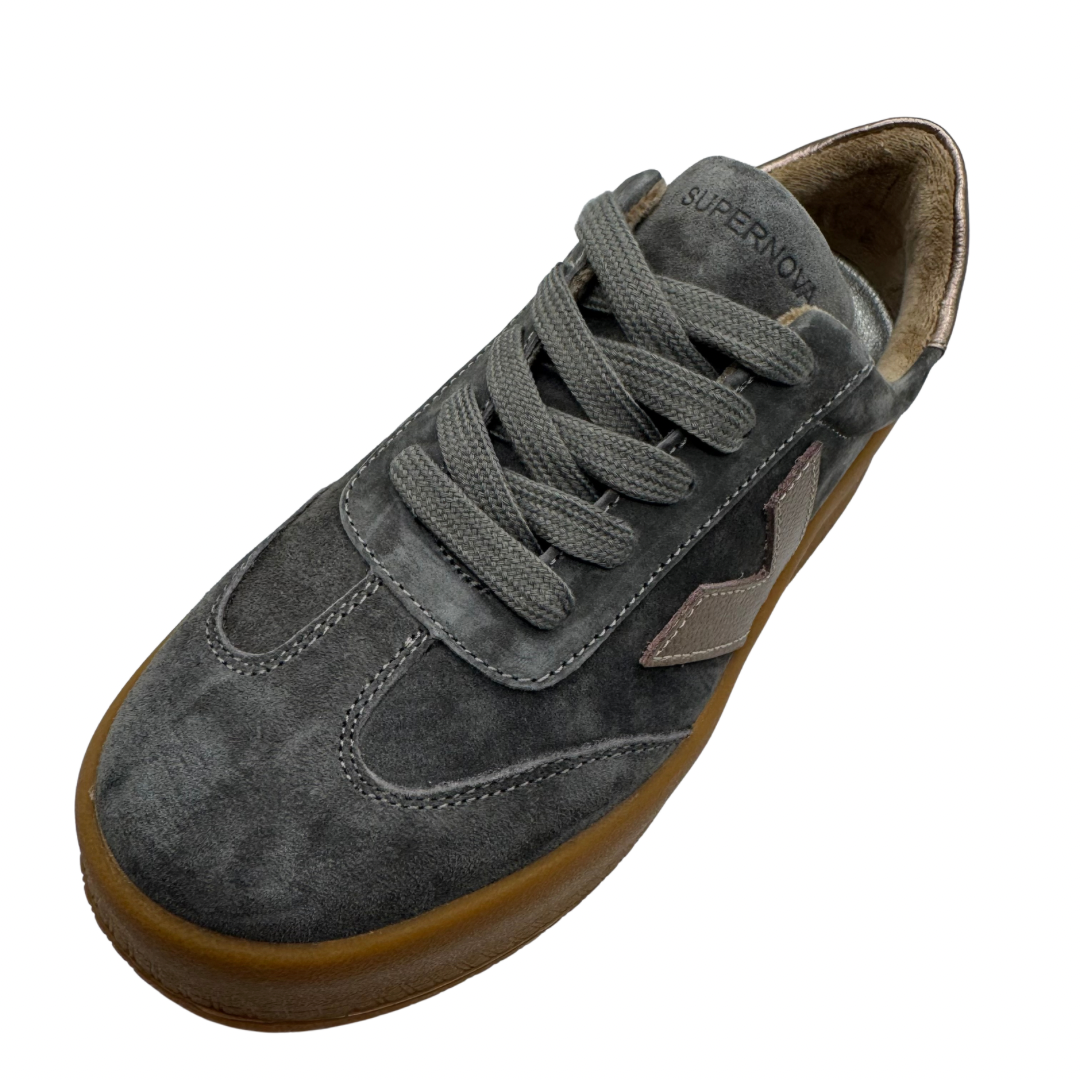 Drilleys Grey &amp; Rose Gold Platform Trainers