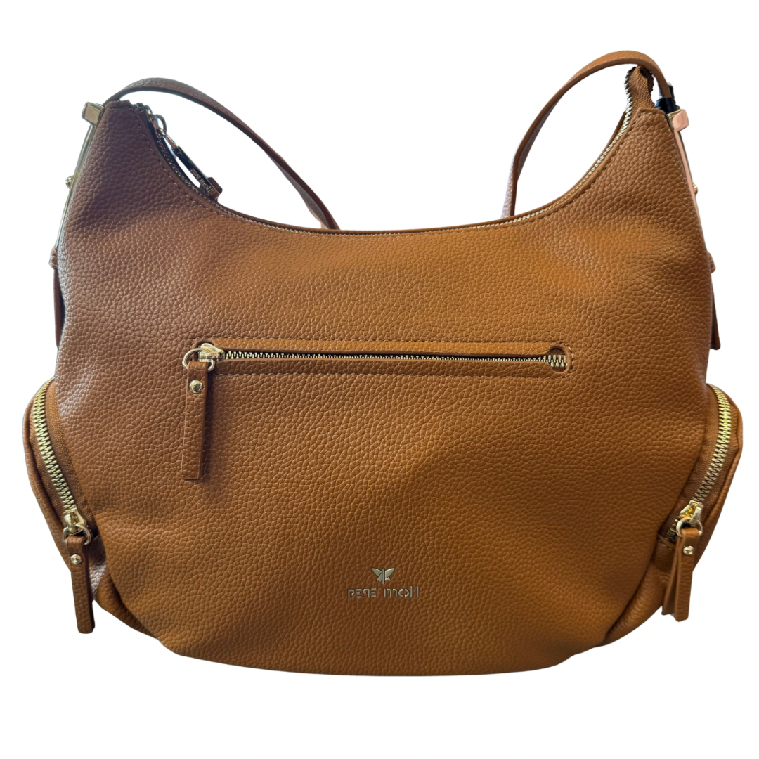 Pepe Moll Cognac Rounded  Shoulder Bag