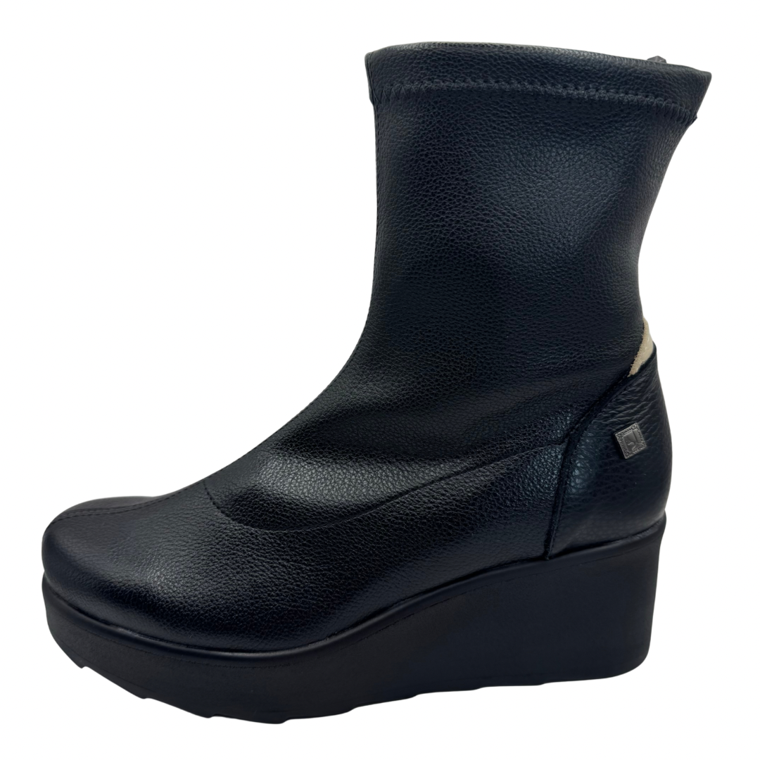 Jose Saenz Black Wedge Boots