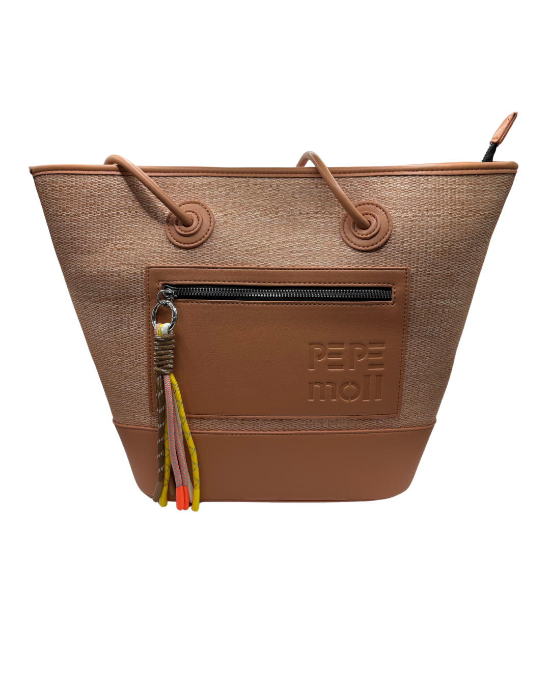 Pepe Moll Peach Large Handbag with Zip Pockets