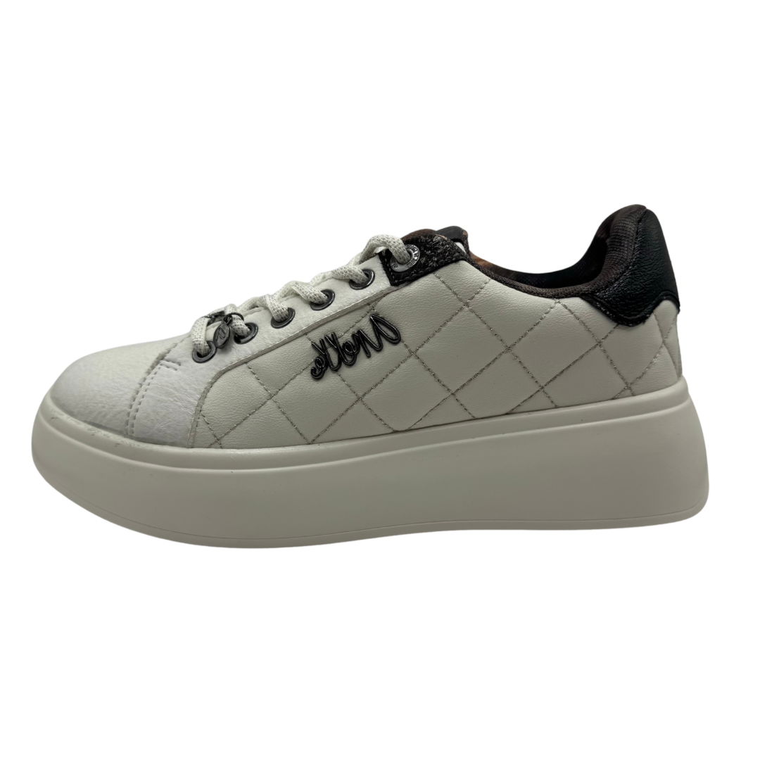 Anekke White Quilted Trainers