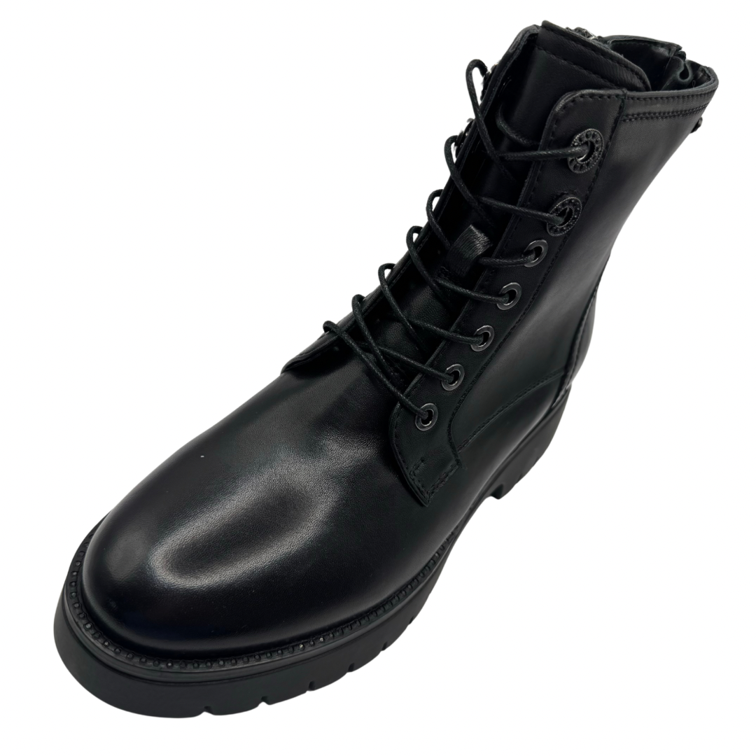 Regarde Le Ciel Black Leather Biker Boots