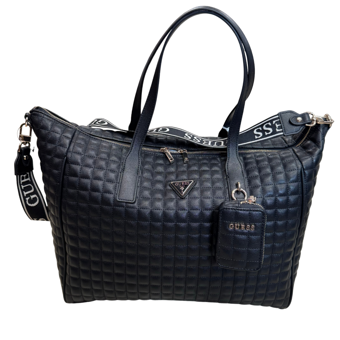 Guess Black Quilted Design Weekend Bag