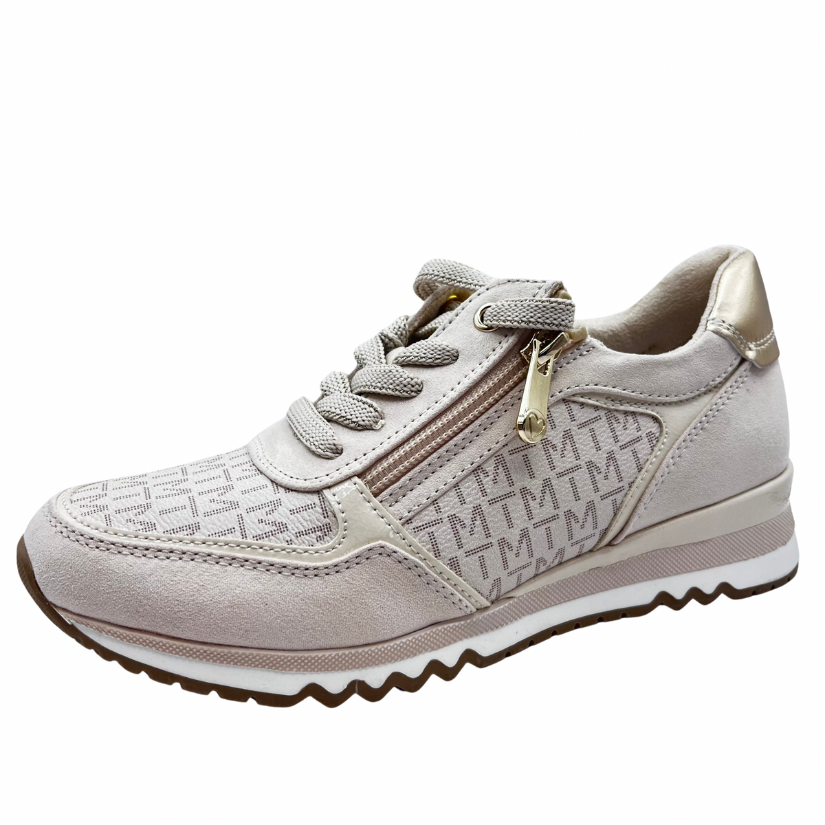 Marco Tozzi Beige Trainer With Side Design