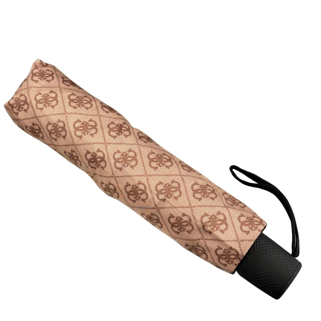 Guess Two Toned Brown Large Compact Umbrella