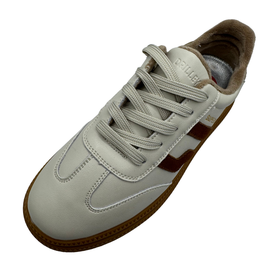 Drilleys Cream &amp; Brown Platform Trainers