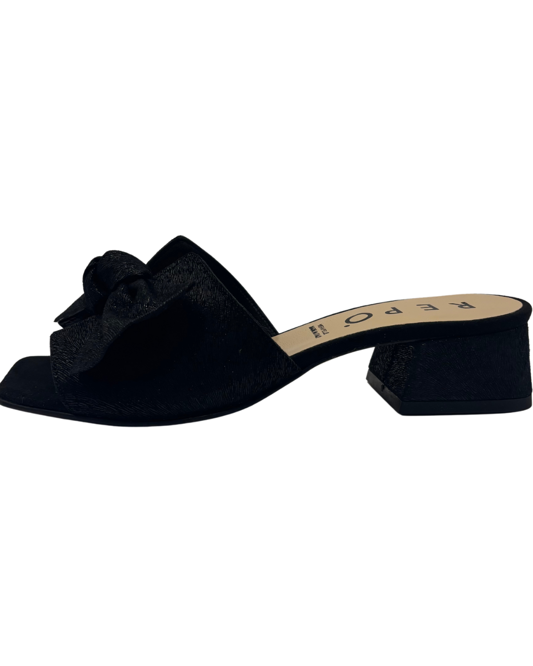Repo Black Low Heel with Black Bow