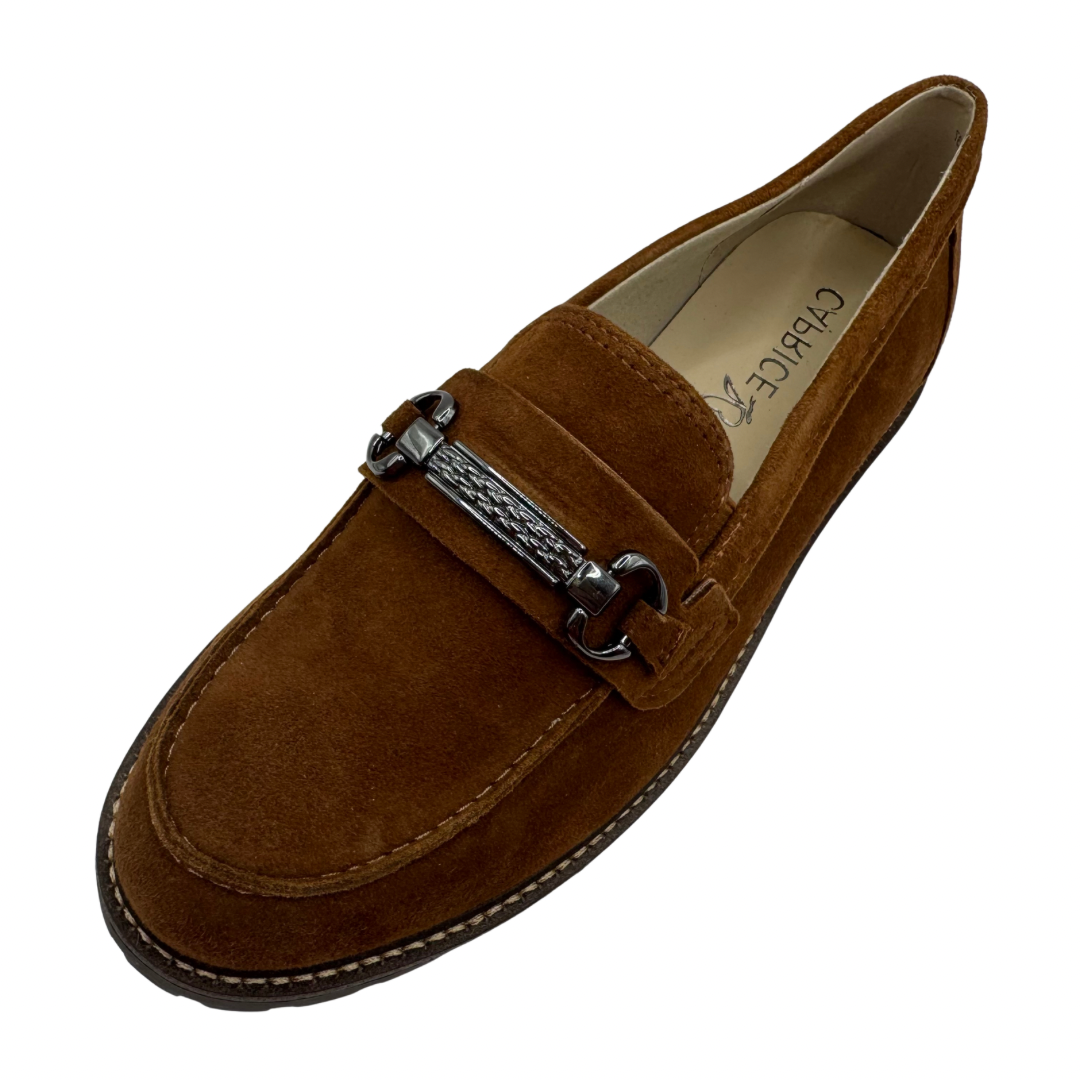 Caprice Cognac Suede Loafers