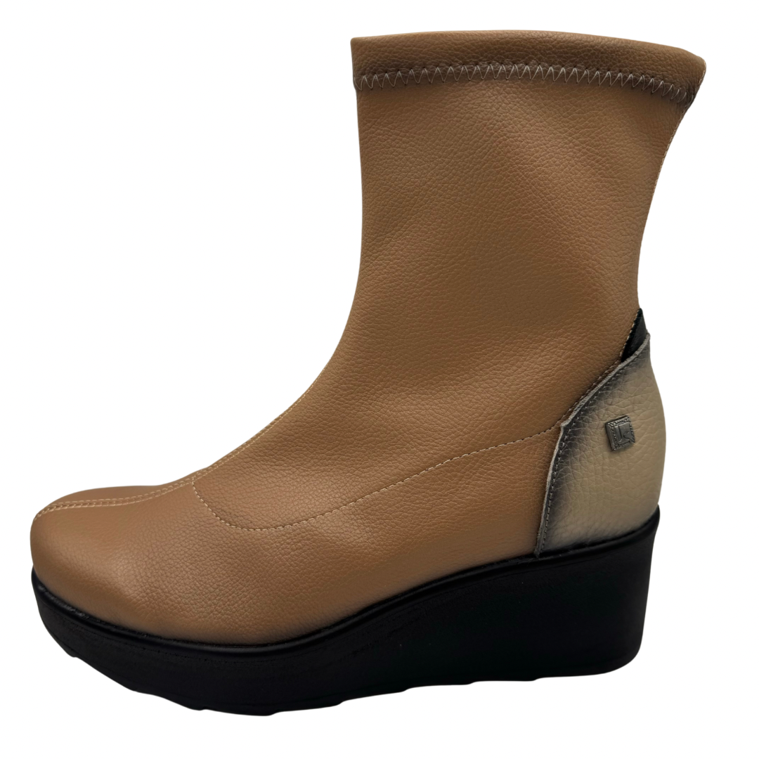Jose Saenz Taupe Wedge Boots