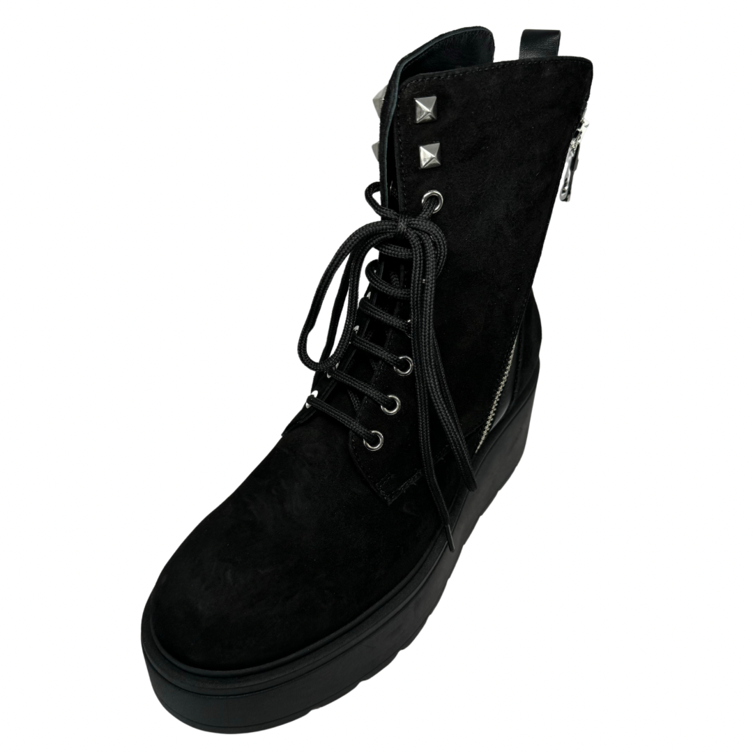 Marco Moreo Black Suede Platform Boots