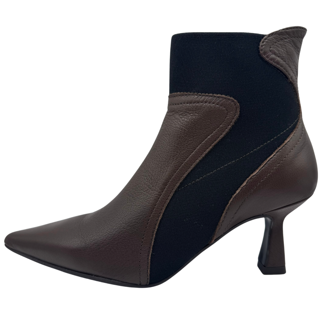 Marian Brown &amp; Black Pointed Heeled Boots