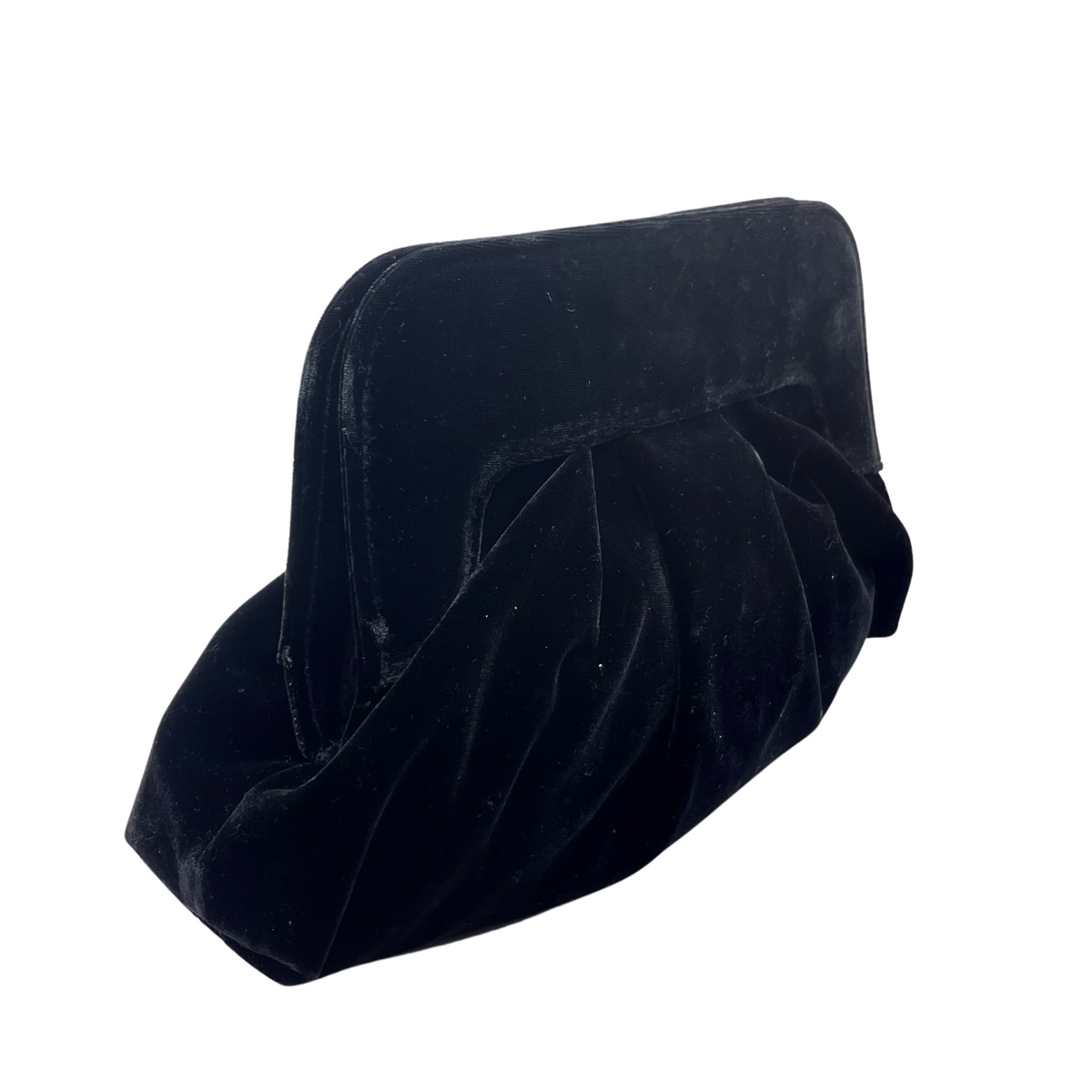 Marian Black Velvet Clutch Bag
