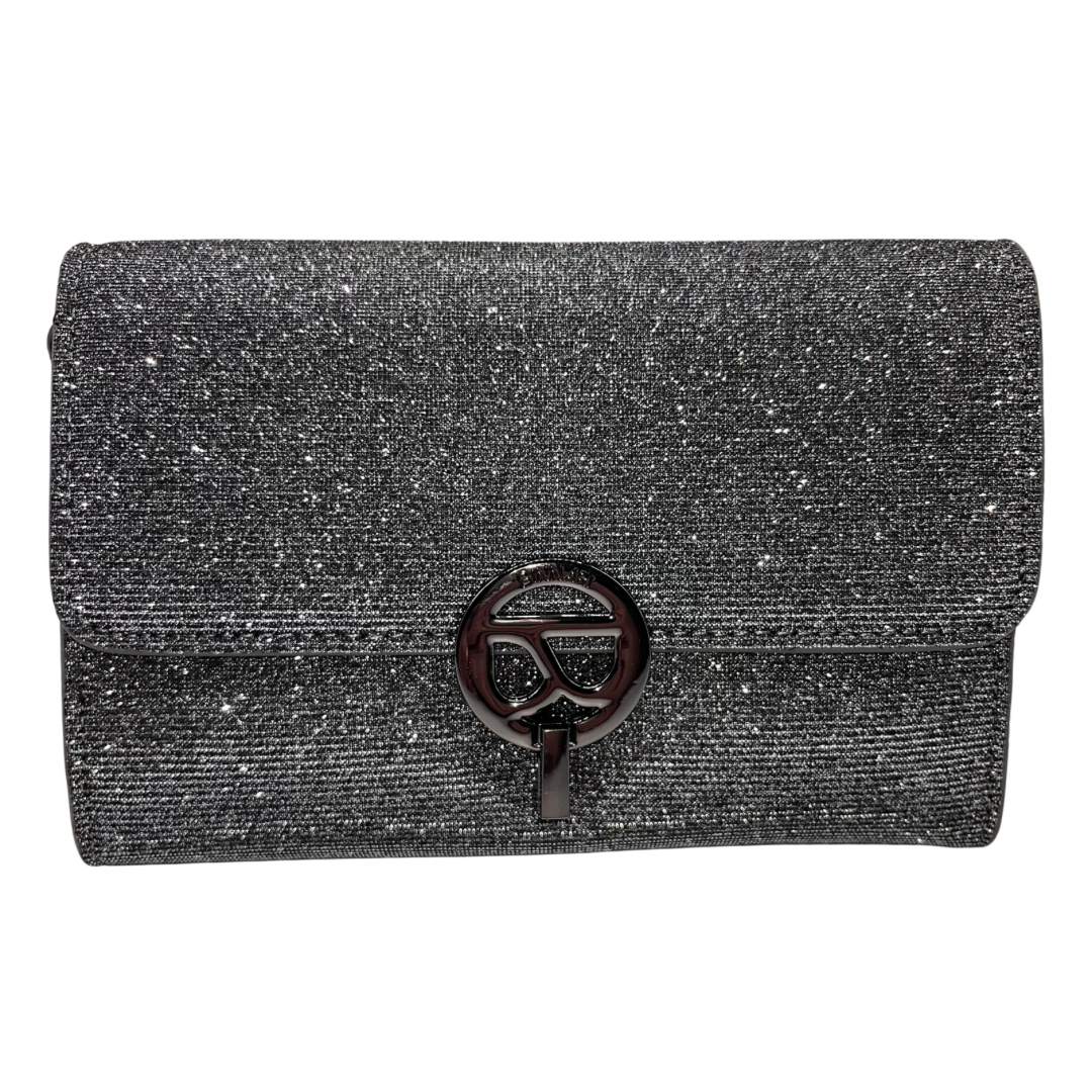 Binnari Dark Silver Sparkle Clutch Bag Boardwalk Armagh