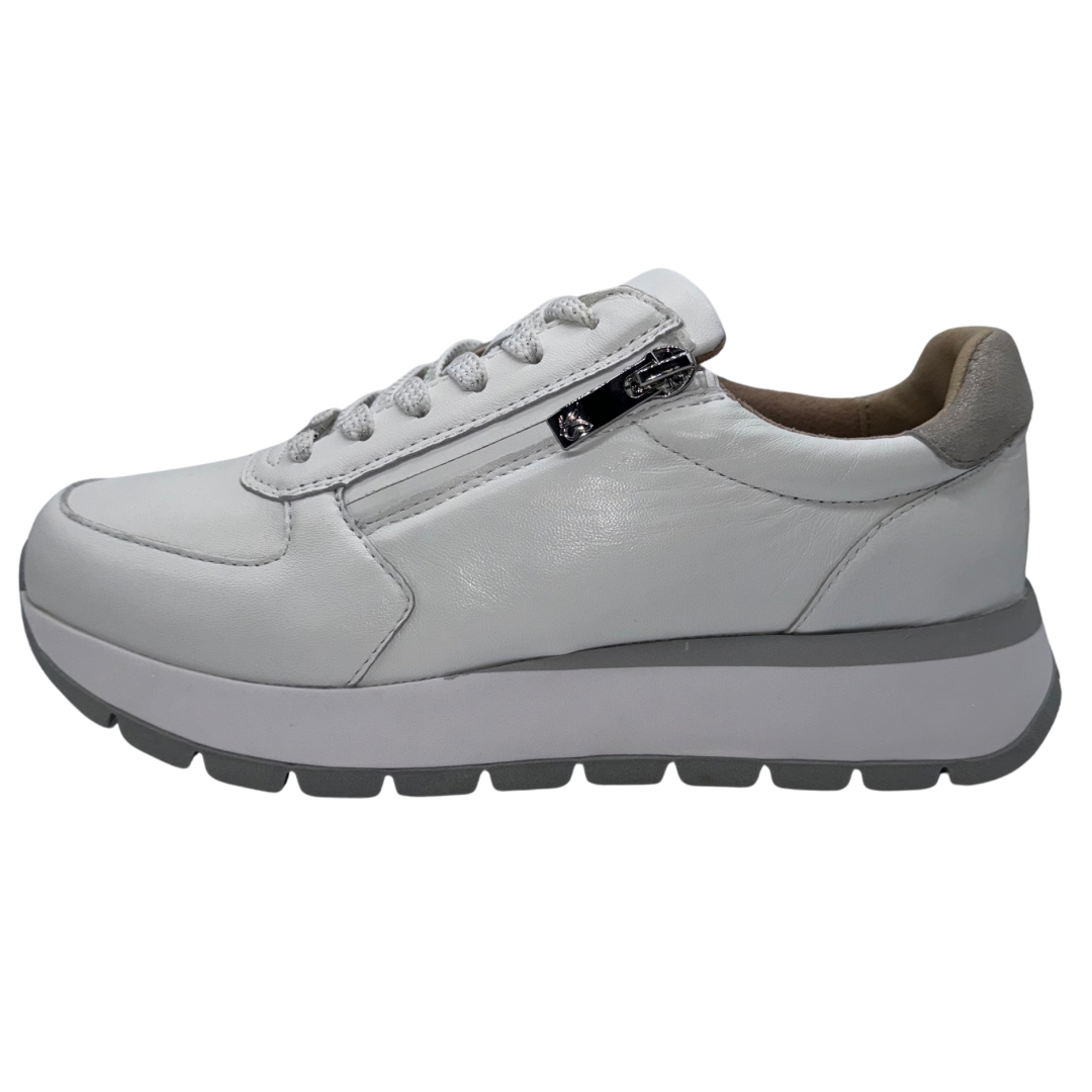 Caprice White Leather Trainers