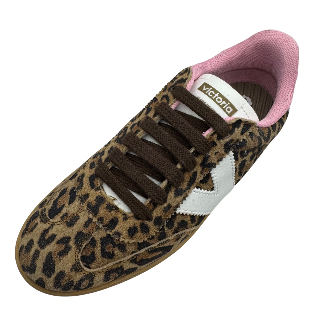 Victoria Leopard &amp; White Trainers