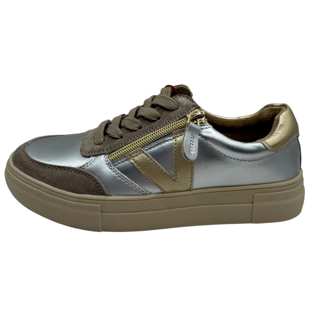 Drilleys Silver &amp; Gold Platform Trainers