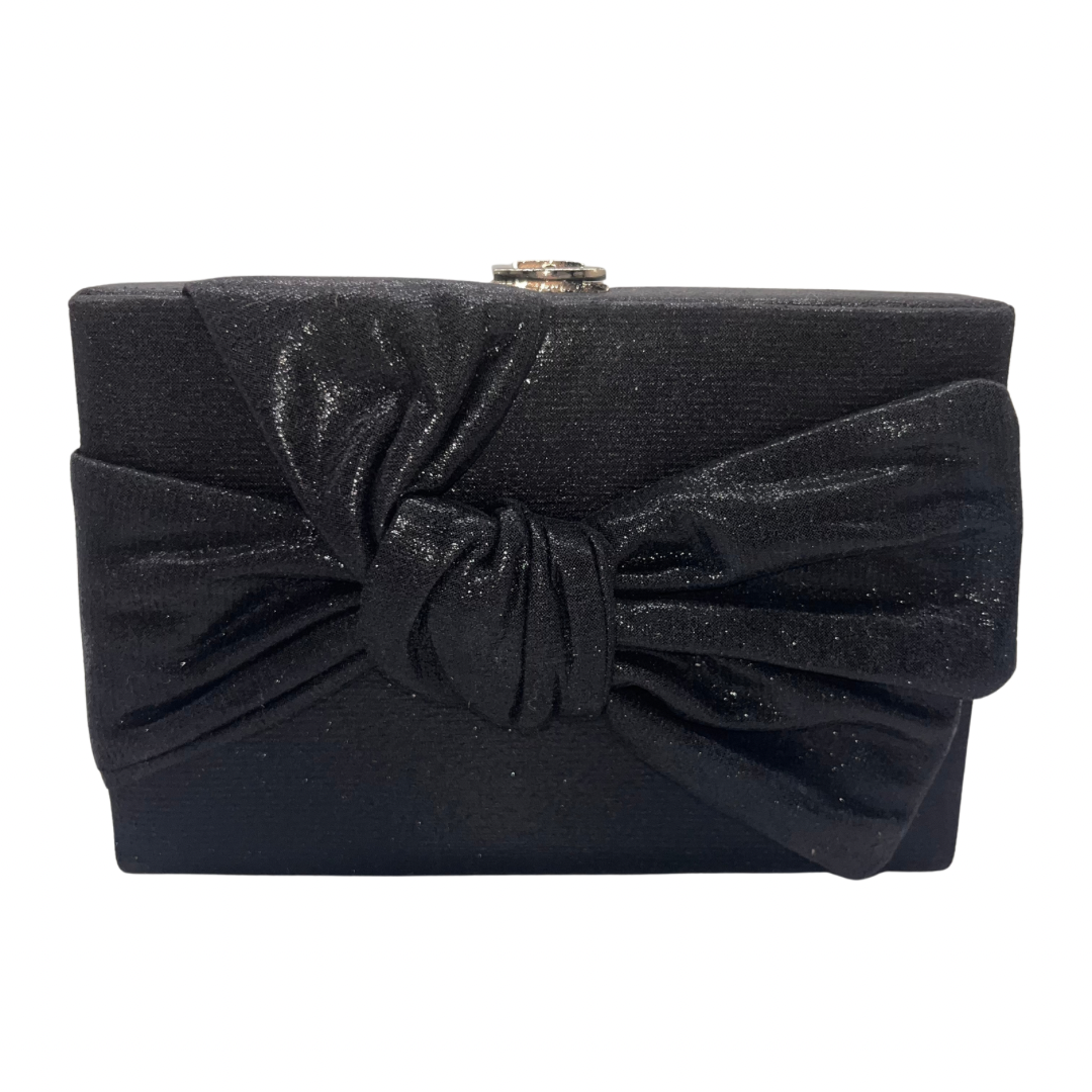 Black Clutch Bag with Bow