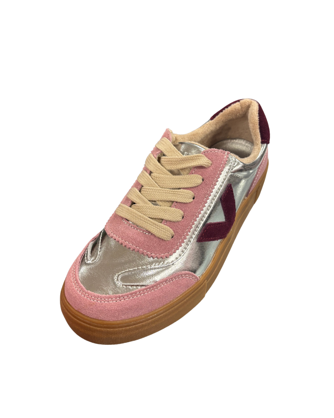 Drilleys Silver, Pink and Burgundy Trainers