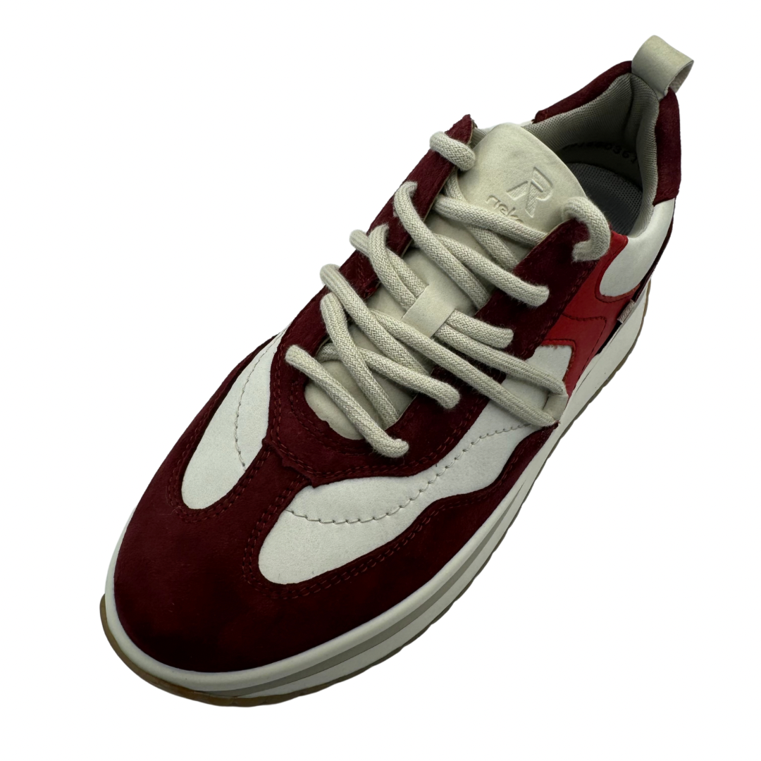 Rieker Burgundy &amp; Beige Trainers