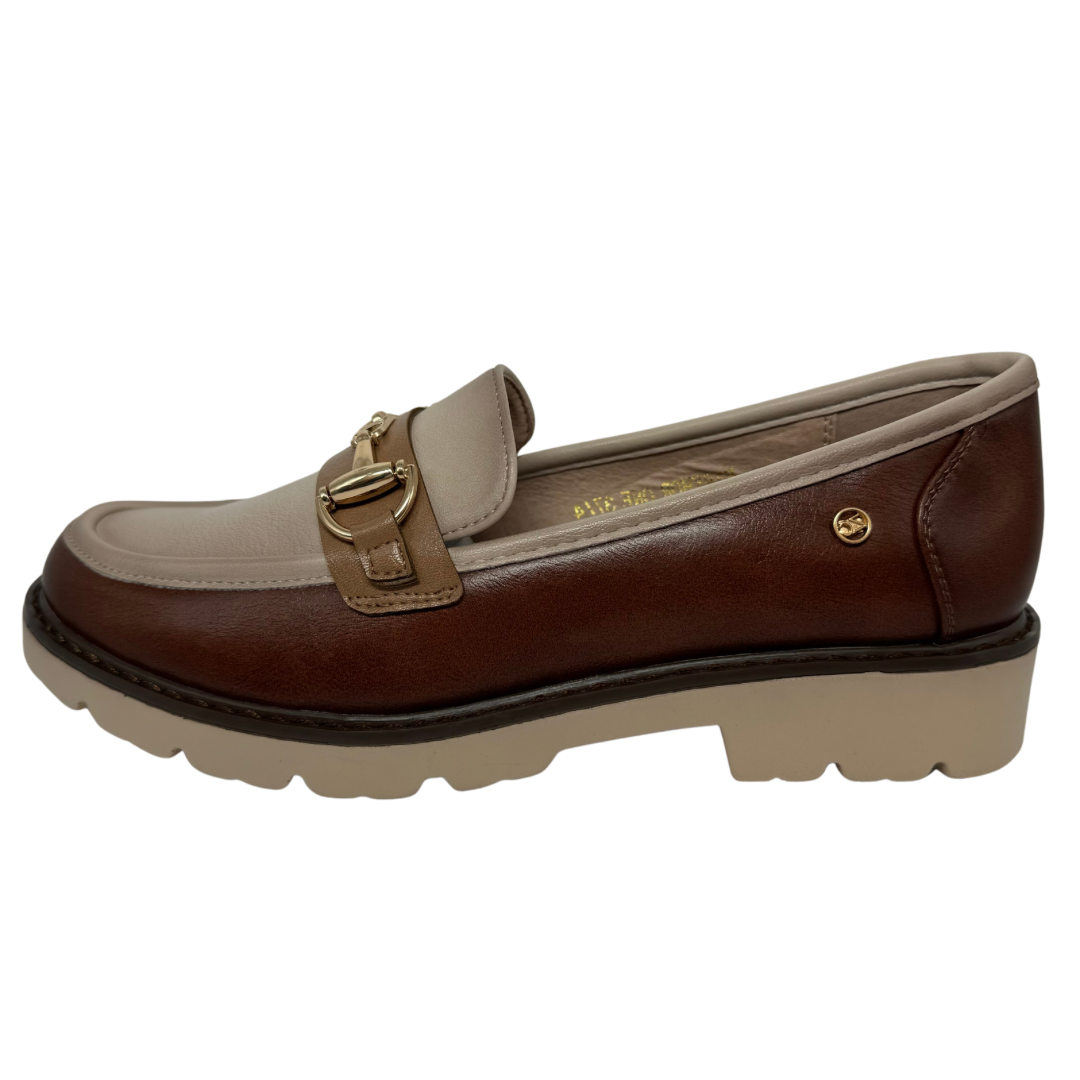 Zanni &amp; Co Brown and Taupe Loafer