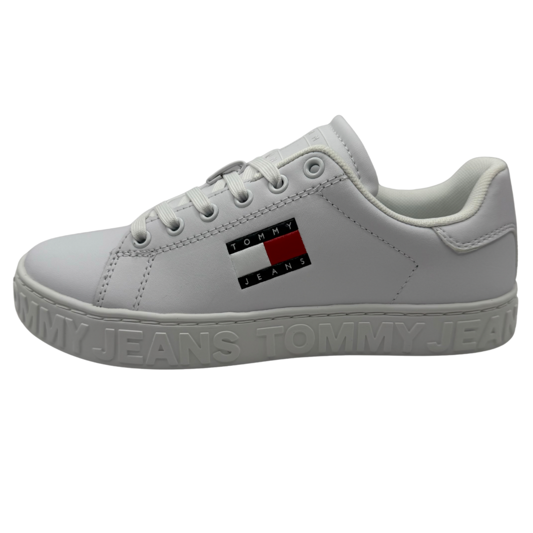 Tommy Jeans White Trainers with Writing on Sole