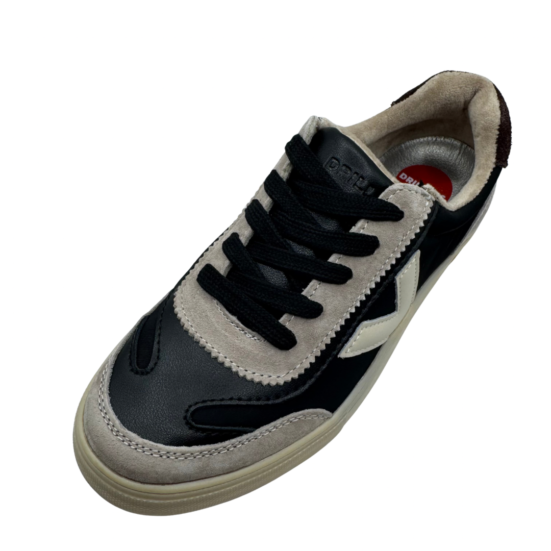 Drilleys Black &amp; Beige Platform Trainers