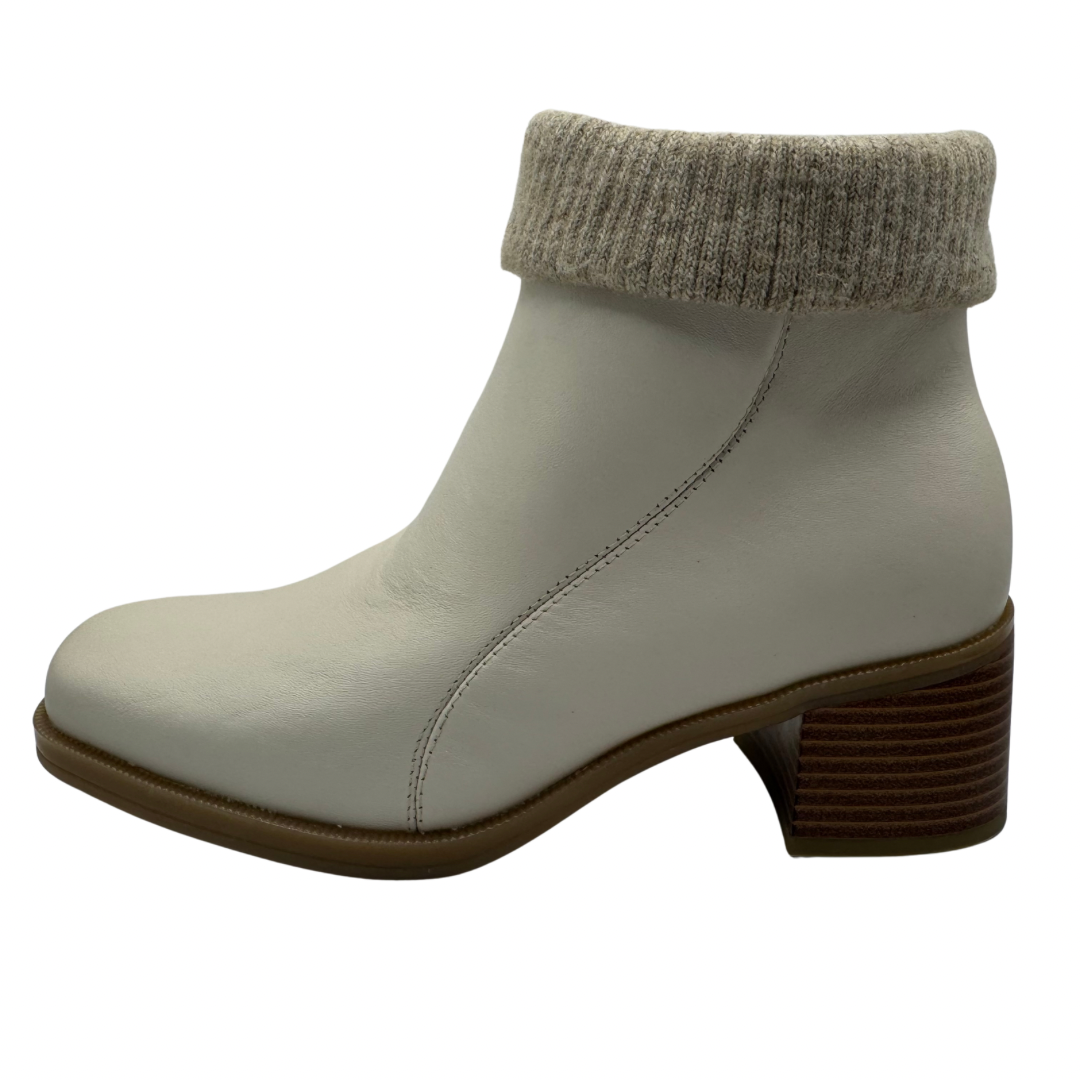 Caprice Cream Heeled Boots