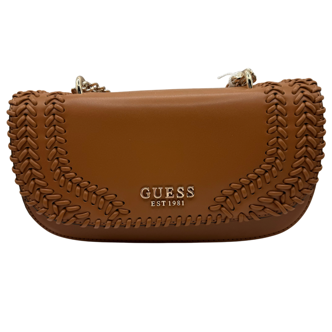 Guess Cognac Crossbody with Stitch Detail