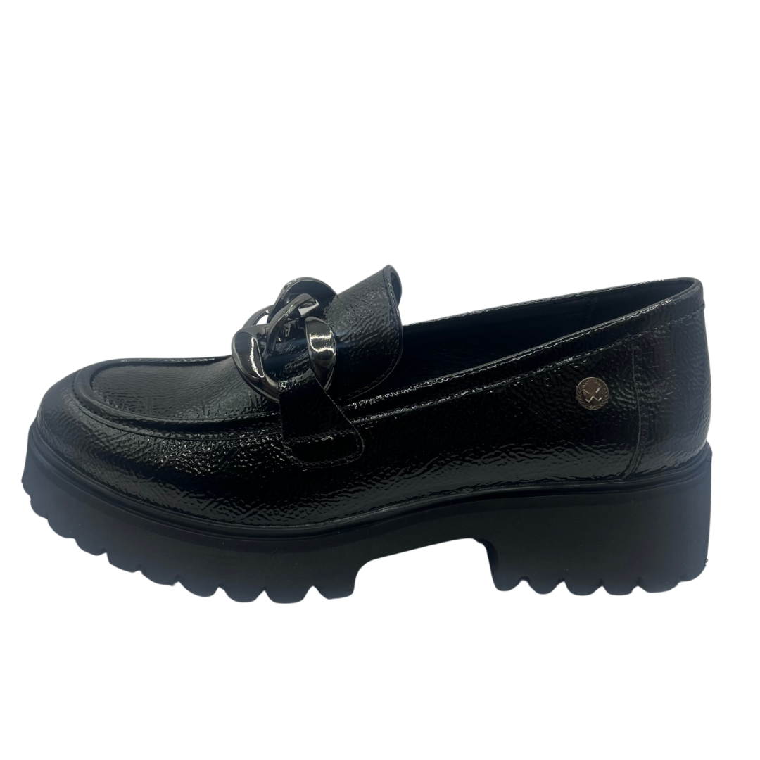 XTI Black Platform Loafer