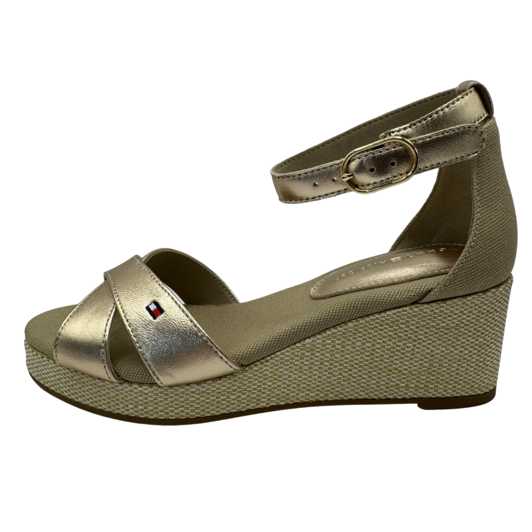 Tommy Hilfiger Gold Low Wedge Sandals