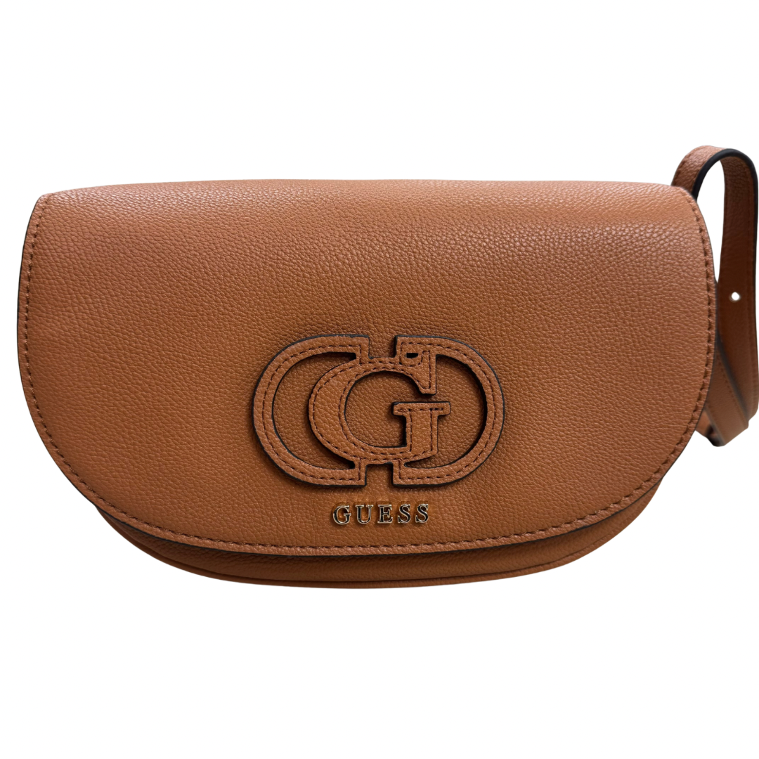 Guess Cognac Rounded Shoulder Bag